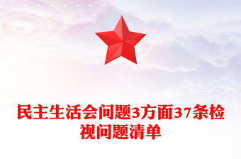 民主生活会问题3方面37条检视问题清单