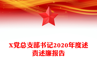 X党总支部书记2020年度述责述廉报告