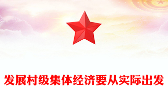 发展村级集体经济要从实际出发