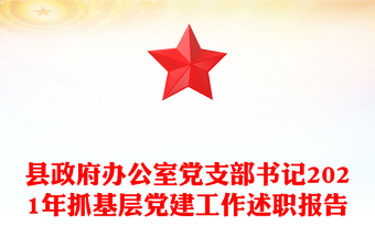 县政府办公室党支部书记2021年抓基层党建工作述职报告