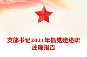 支部书记2021年抓党建述职述廉报告