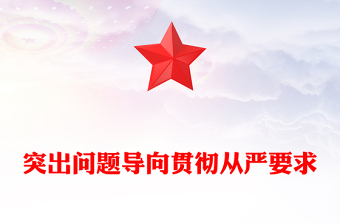 突出问题导向贯彻从严要求