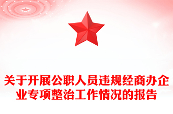 关于开展公职人员违规经商办企业专项整治工作情况的报告