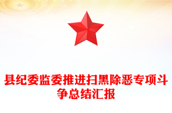 县纪委监委推进扫黑除恶专项斗争总结汇报