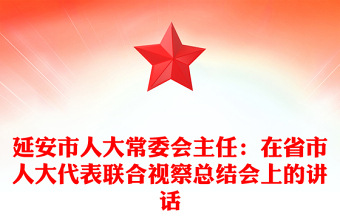 延安市人大常委会主任：在省市人大代表联合视察总结会上的讲话