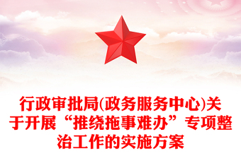 行政审批局(政务服务中心)关于开展“推绕拖事难办”专项整治工作的实施方案