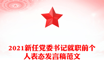 2021新任党委书记就职前个人表态发言稿范文