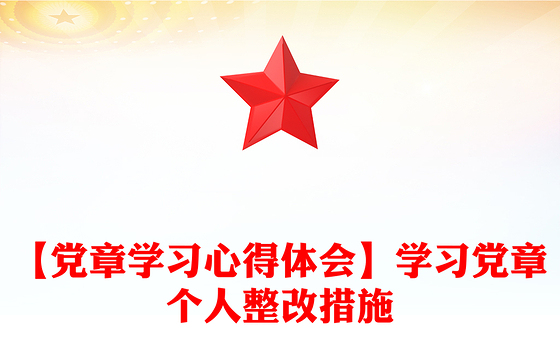 【党章学习心得体会】学习党章个人整改措施