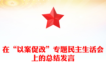 在“以案促改”专题民主生活会上的总结发言