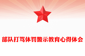 部队打骂体罚警示教育心得体会 