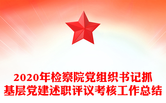 2020年检察院党组织书记抓基层党建述职评议考核工作总结
