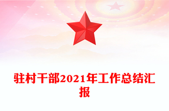 驻村干部2021年工作总结汇报