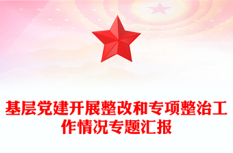 基层党建开展整改和专项整治工作情况专题汇报