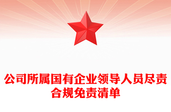 公司所属国有企业领导人员尽责合规免责清单