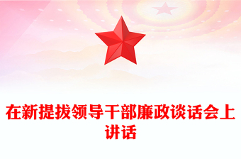 在新提拔领导干部廉政谈话会上讲话