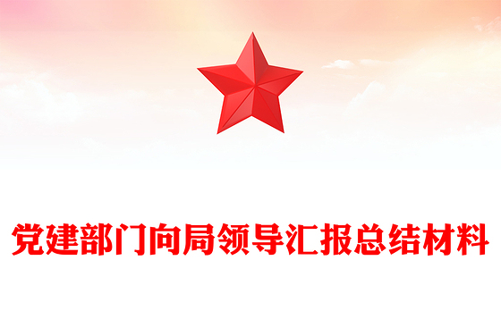 党建部门向局领导汇报总结材料