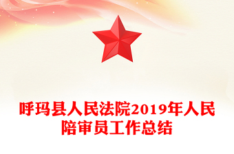 县人民法院2019年人民陪审员工作总结