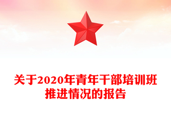 关于2020年青年干部培训班推进情况的报告