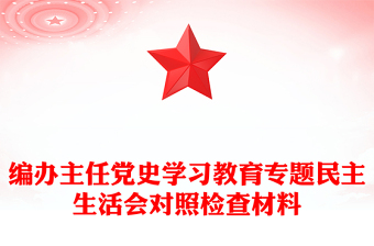 编办主任党史学习教育专题民主生活会对照检查材料