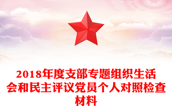 2018年度支部专题组织生活会和民主评议党员个人对照检查材料