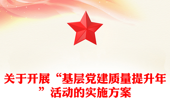 关于开展“基层党建质量提升年”活动的实施方案