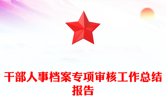 干部人事档案专项审核工作总结报告