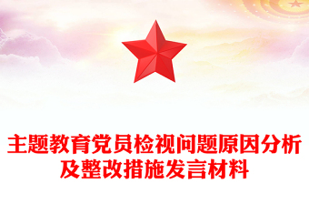 主题教育党员检视问题原因分析及整改措施发言材料