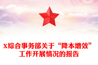 X综合事务部关于“降本增效”工作开展情况的报告