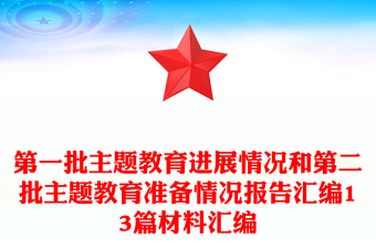 第一批主题教育进展情况和第二批主题教育准备情况报告汇编13篇材料汇编