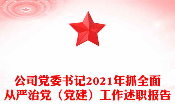 公司党委书记2021年抓全面从严治党（党建）工作述职报告