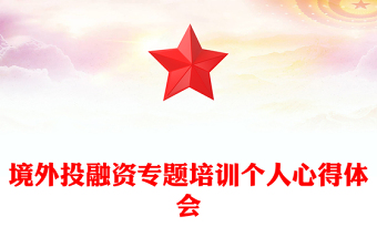 境外投融资专题培训个人心得体会