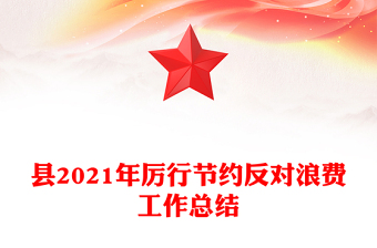 县2021年厉行节约反对浪费工作总结