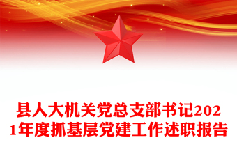 县人大机关党总支部书记2021年度抓基层党建工作述职报告