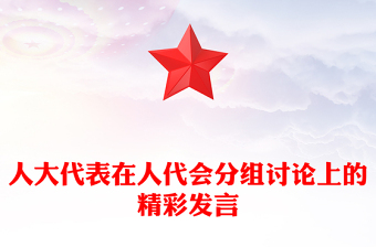 人大代表在人代会分组讨论上的精彩发言