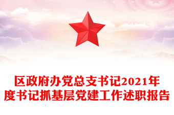 区政府办党总支书记2021年度书记抓基层党建工作述职报告