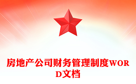 房地产公司财务管理制度WORD文档