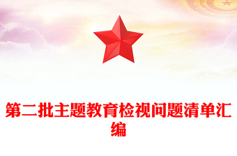第二批主题教育检视问题清单汇编