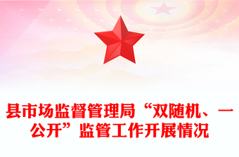 县市场监督管理局“双随机、一公开”监管工作开展情况