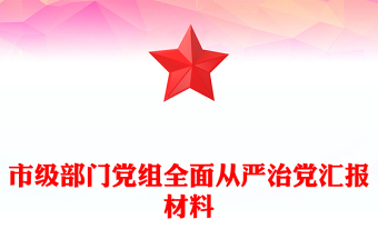 市级部门党组全面从严治党汇报材料