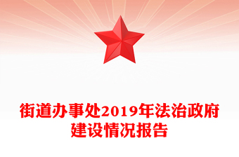 街道办事处2019年法治政府建设情况报告