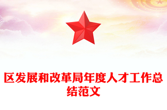 区发展和改革局年度人才工作总结范文