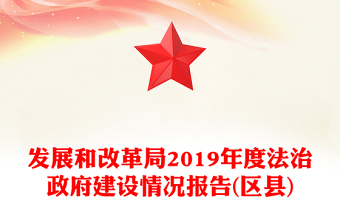 发展和改革局2019年度法治政府建设情况报告(区县)