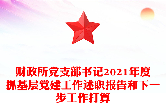 财政所党支部书记2021年度抓基层党建工作述职报告和下一步工作打算