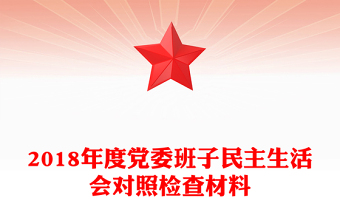 2018年度党委班子民主生活会对照检查材料