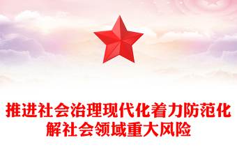 推进社会治理现代化着力防范化解社会领域重大风险