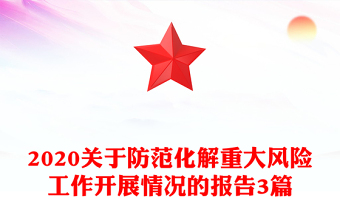 2020关于防范化解重大风险工作开展情况的报告3篇