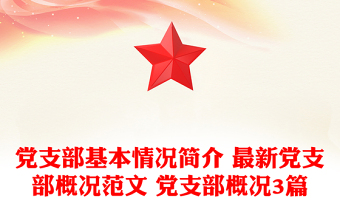 党支部基本情况简介 最新党支部概况范文 党支部概况3篇