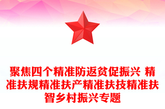 聚焦四个精准防返贫促振兴 精准扶规精准扶产精准扶技精准扶智乡村振兴专题