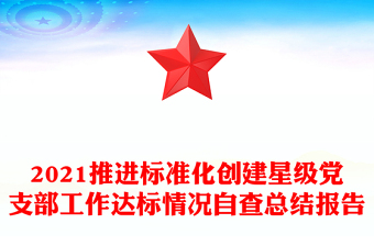 2021推进标准化创建星级党支部工作达标情况自查总结报告