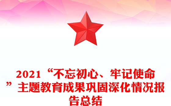2021“不忘初心、牢记使命”主题教育成果巩固深化情况报告总结